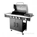 4 burners with individual side burner gas grill